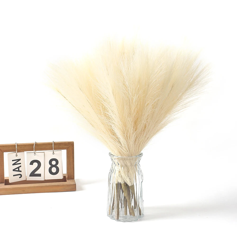 Artificial Pampas Flowers Bouquet Fake Plants for Home Room Decor Garden Wedding Party Decoration Outdoor Vase Bouquet Ornament