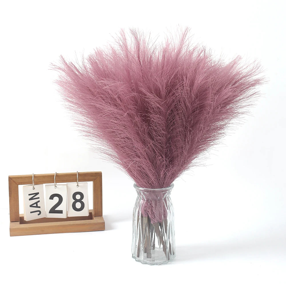 Artificial Pampas Flowers Bouquet Fake Plants for Home Room Decor Garden Wedding Party Decoration Outdoor Vase Bouquet Ornament