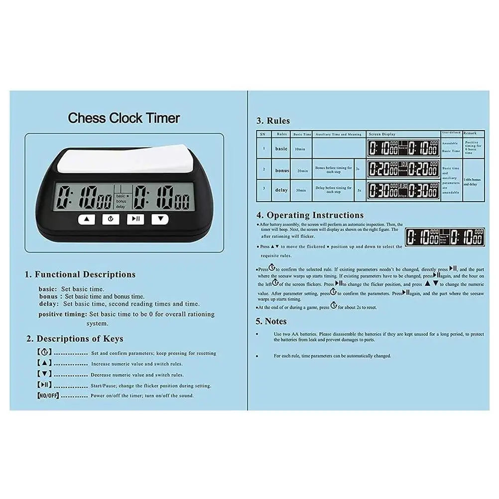 Professional Chess Clock Digital Watch Count Up Down Timer Board Game Stopwatch Multifunctional Count Down Game Timer With Alarm