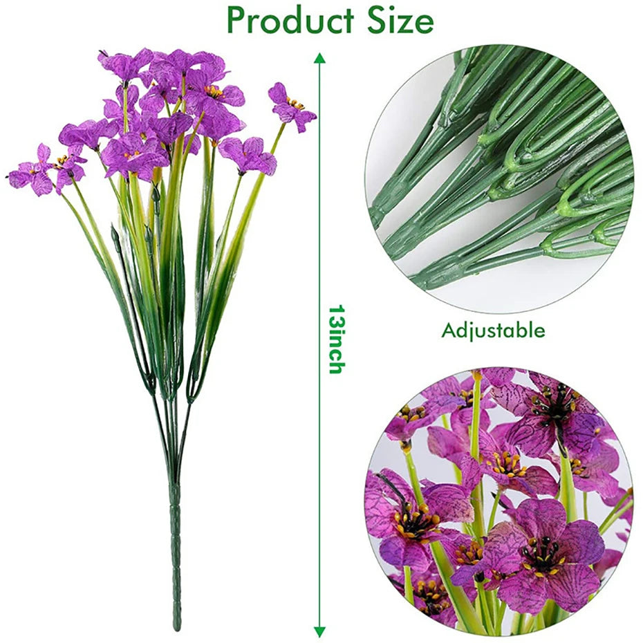 Artificial Flower Outdoor Fake Flowers UV Resistant Plants For Indoor Outside Hanging Plants Garden Porch Window Box Home Decor