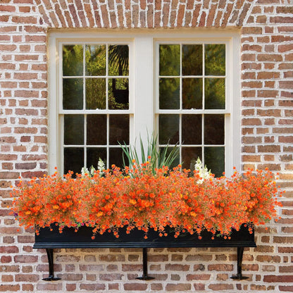 Artificial Flowers Outdoor UV Resistant Fake Plastic Plants Greenery Shrubs Arrangement for Home Porch Window Autumn Decoration