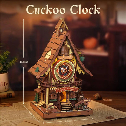 Robotime Rokr Cuckoo Clock Mechanical 3D Wooden Puzzles DIY Mechanical Aesthetic Room Decor Unique Gift for Adult
