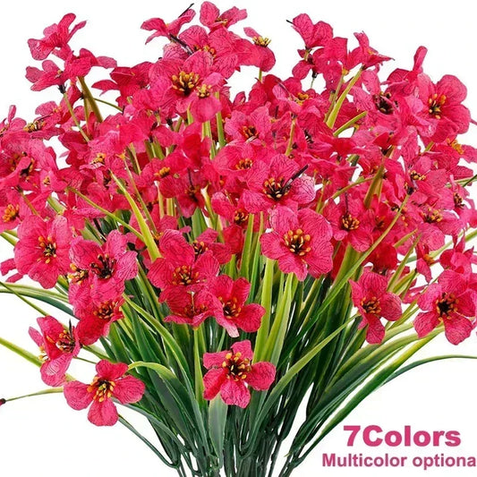 Artificial Flower Outdoor Fake Flowers UV Resistant Plants For Indoor Outside Hanging Plants Garden Porch Window Box Home Decor