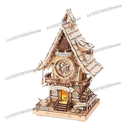 3D Wooden Puzzle Cuckoo Clock Kit Black Forest Style with Working Bird  DIY Clock Model Kit for Kids Adults Model
