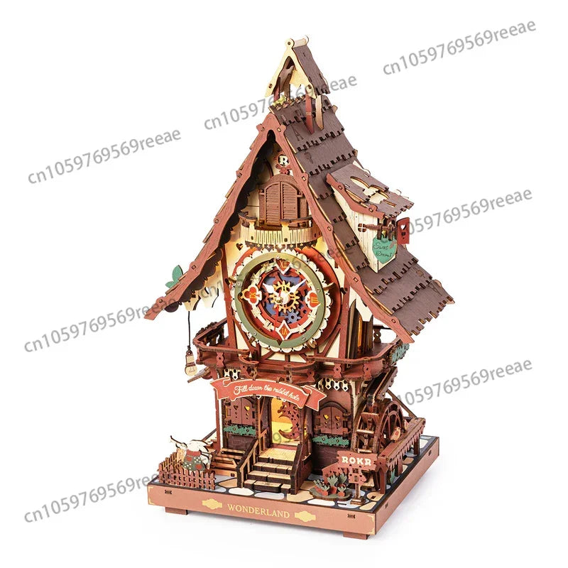 3D Wooden Puzzle Cuckoo Clock Kit Black Forest Style with Working Bird  DIY Clock Model Kit for Kids Adults Model