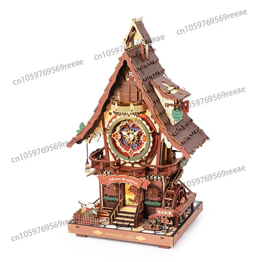 3D Wooden Puzzle Cuckoo Clock Kit Black Forest Style with Working Bird  DIY Clock Model Kit for Kids Adults Model