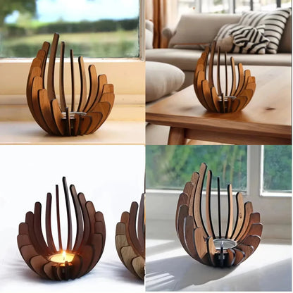 Handmade DIY Wooden Creative Candle Holder lamp Stand Does Not Contain Candles Can Be Used For Weddings Home Decoration Gifts