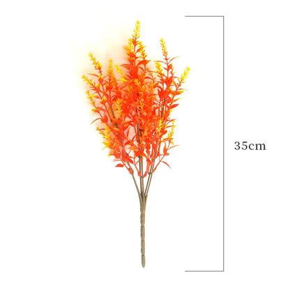 Artificial Flowers Outdoor UV Resistant Fake Plastic Plants Greenery Shrubs Arrangement for Home Porch Window Autumn Decoration