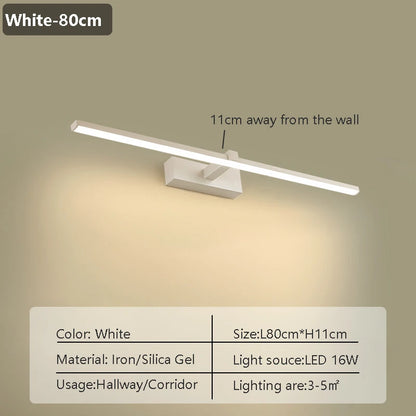 Modern LED Mirror Front Lamp Bathroom Lamps Bedroom Dressing Lights Kitchen Home 40/60/80/100cm Long Lamp Led Lighting Lustre