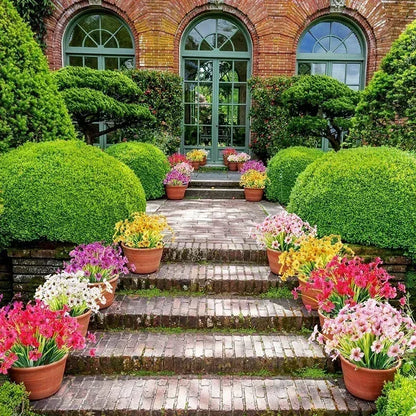 Artificial Flower Outdoor Fake Flowers UV Resistant Plants For Indoor Outside Hanging Plants Garden Porch Window Box Home Decor