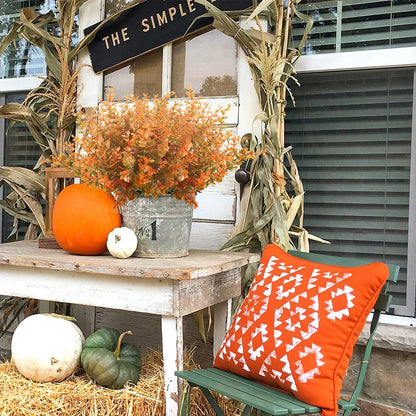 Artificial Flowers Outdoor UV Resistant Fake Plastic Plants Greenery Shrubs Arrangement for Home Porch Window Autumn Decoration