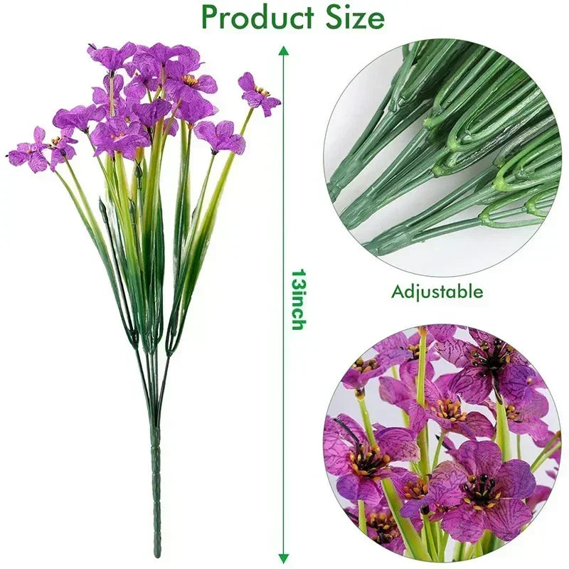 Artificial Flower Outdoor Fake Flowers UV Resistant Plants For Indoor Outside Hanging Plants Garden Porch Window Box Home Decor