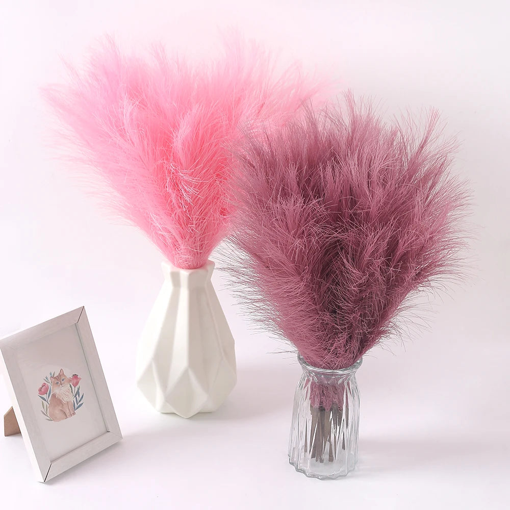 Artificial Pampas Flowers Bouquet Fake Plants for Home Room Decor Garden Wedding Party Decoration Outdoor Vase Bouquet Ornament