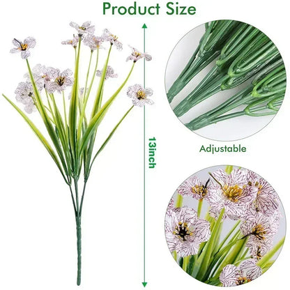 Artificial Flower Outdoor Fake Flowers UV Resistant Plants For Indoor Outside Hanging Plants Garden Porch Window Box Home Decor
