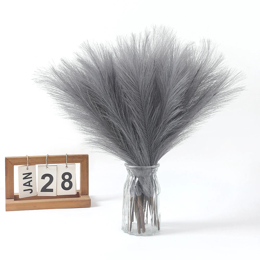 Artificial Pampas Flowers Bouquet Fake Plants for Home Room Decor Garden Wedding Party Decoration Outdoor Vase Bouquet Ornament