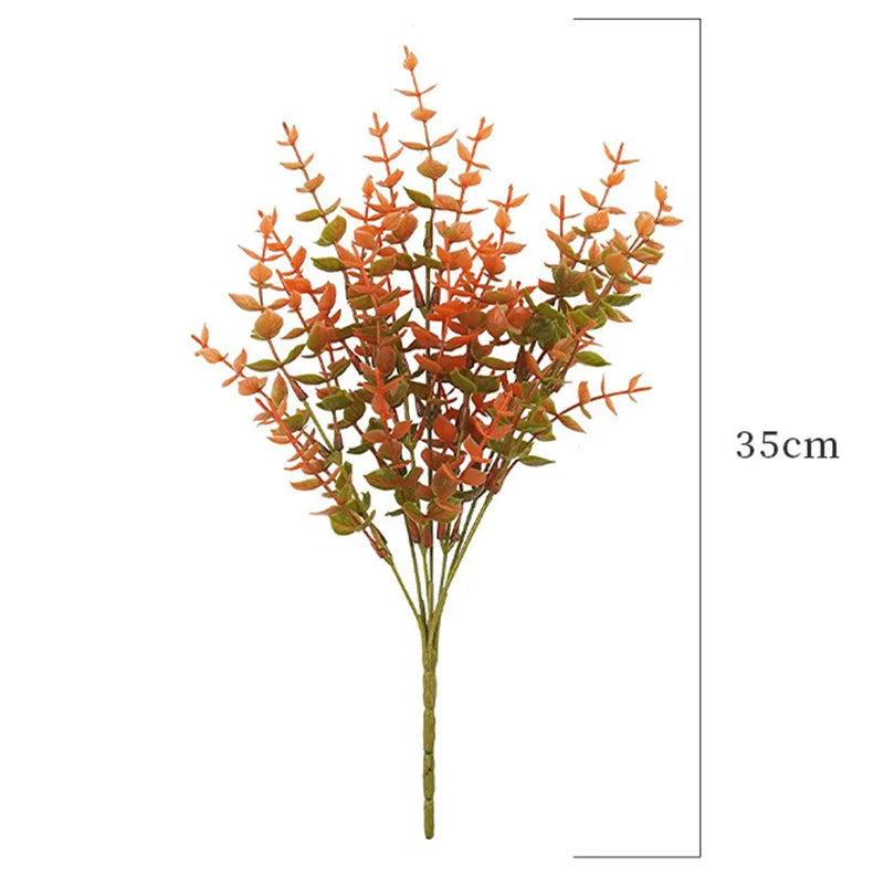 Artificial Flowers Outdoor UV Resistant Fake Plastic Plants Greenery Shrubs Arrangement for Home Porch Window Autumn Decoration