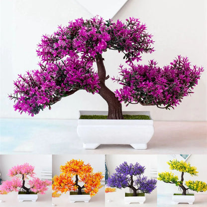 Artificial Plants Bonsai Fake Plant Flowers Potted Ornaments For Table Home Hotel Room  Decoration Garden Decor Small Tree Pot