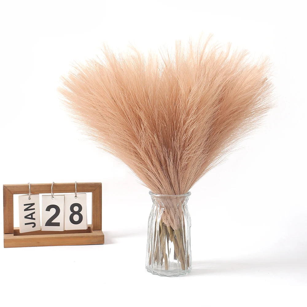 Artificial Pampas Flowers Bouquet Fake Plants for Home Room Decor Garden Wedding Party Decoration Outdoor Vase Bouquet Ornament