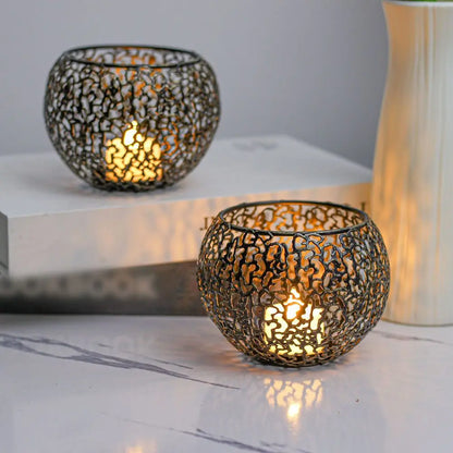 Exquisite Decorative Piece Decorative Candle Holders Elegant Candle Holders Warm Ambiance Charming Patterns Desktop Décor