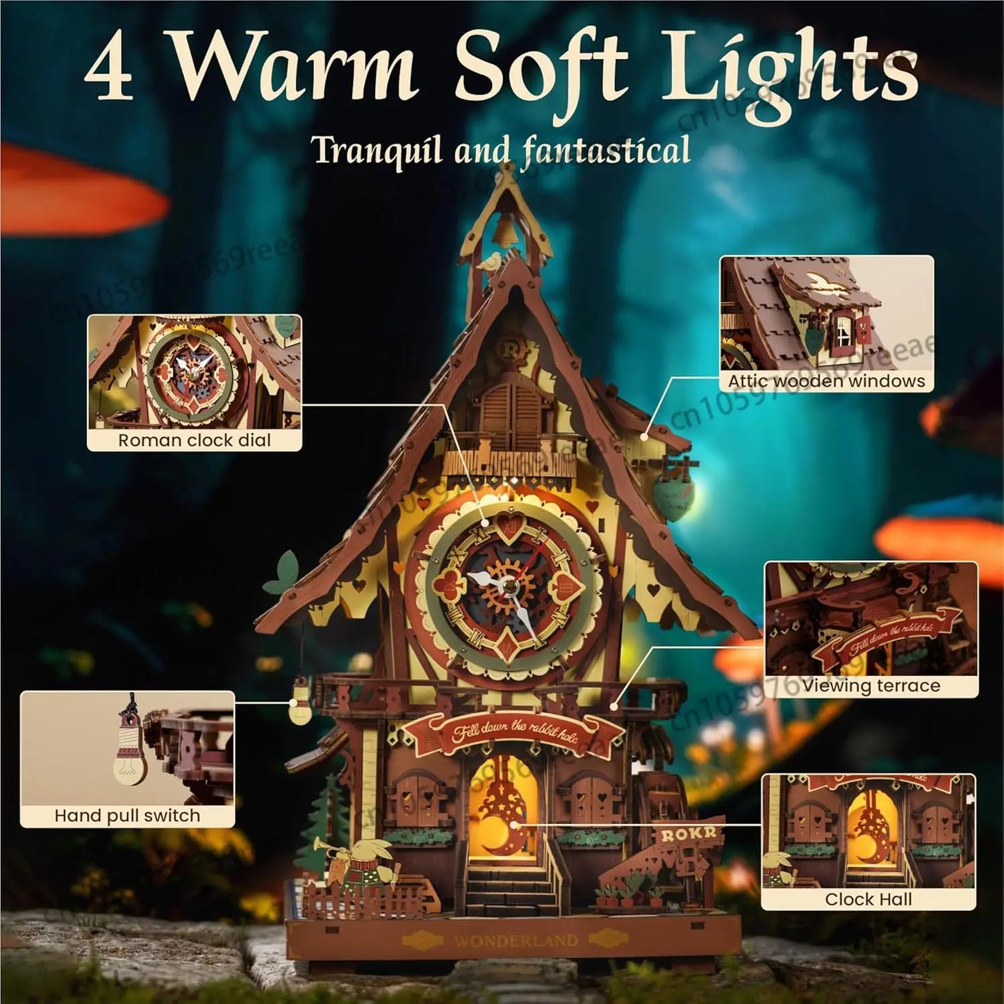 3D Wooden Puzzle Cuckoo Clock Kit Black Forest Style with Working Bird  DIY Clock Model Kit for Kids Adults Model