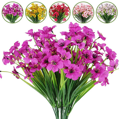 Artificial Flower Outdoor Fake Flowers UV Resistant Plants For Indoor Outside Hanging Plants Garden Porch Window Box Home Decor