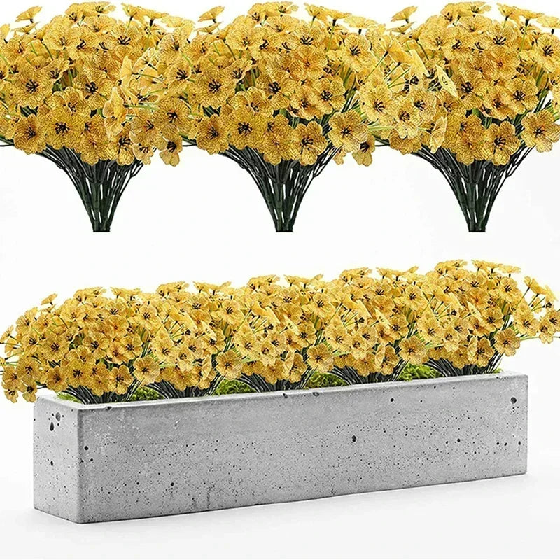 Artificial Flower Outdoor Fake Flowers UV Resistant Plants For Indoor Outside Hanging Plants Garden Porch Window Box Home Decor