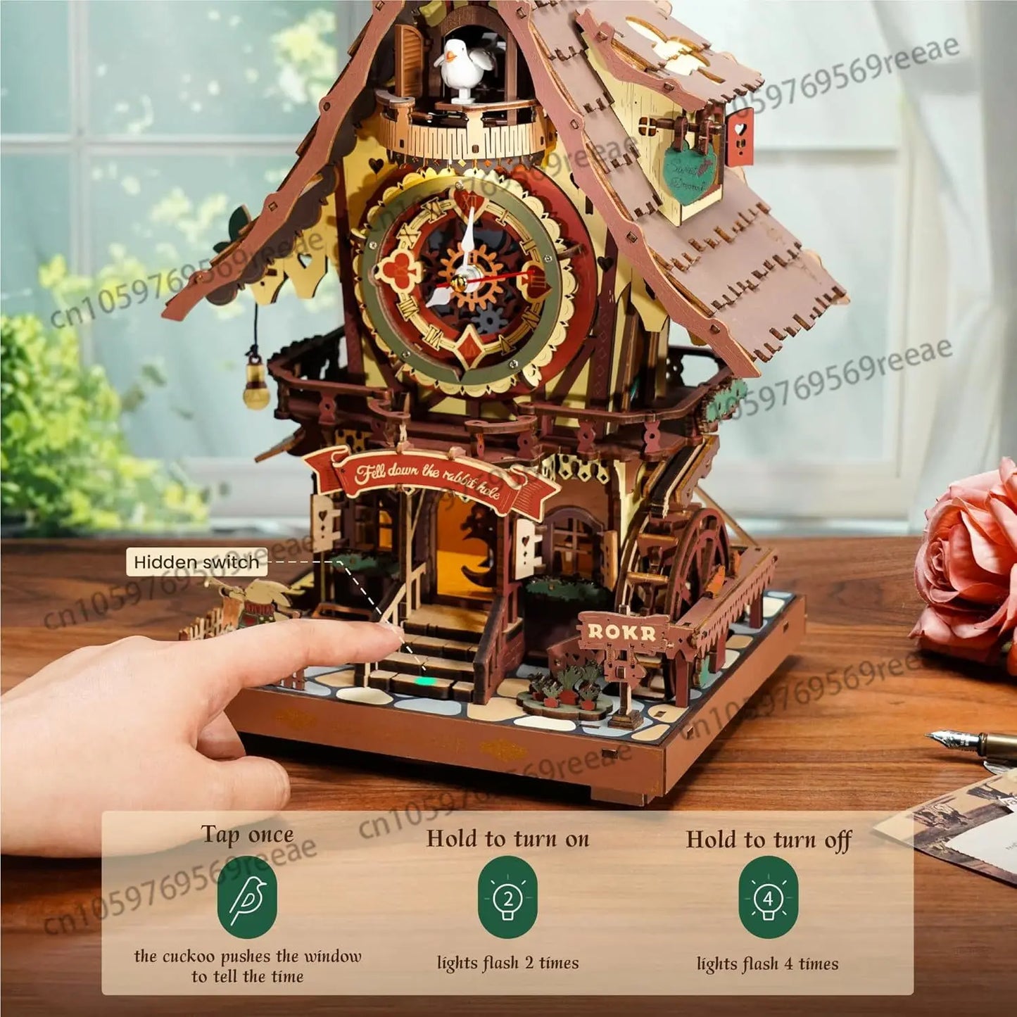 3D Wooden Puzzle Cuckoo Clock Kit Black Forest Style with Working Bird  DIY Clock Model Kit for Kids Adults Model