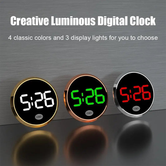 LED Car Clock Luminous Automobiles Internal Stick-On Mini Digital Clocks Auto Ornament Car Accessories