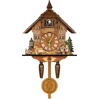 Big Fashion Wooden Cuckoo Clock Handmade Wall Cuckoo Alarm Clock Traditional Wooden Clock Living Room Home Wall Clocks For Decor