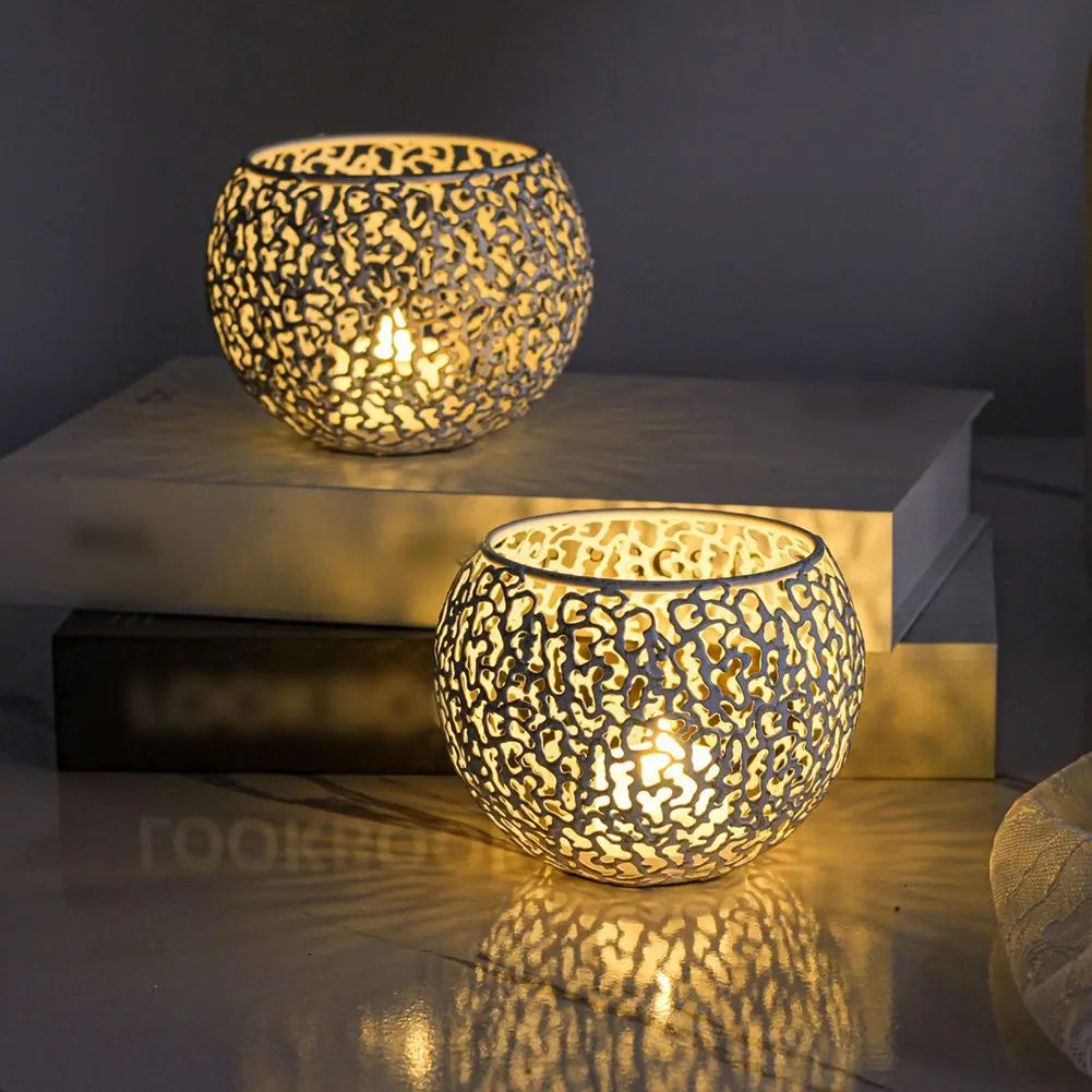 Exquisite Decorative Piece Decorative Candle Holders Elegant Candle Holders Warm Ambiance Charming Patterns Desktop Décor