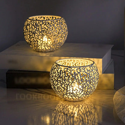 Exquisite Decorative Piece Decorative Candle Holders Elegant Candle Holders Warm Ambiance Charming Patterns Desktop Décor
