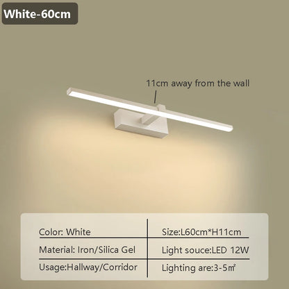 Modern LED Mirror Front Lamp Bathroom Lamps Bedroom Dressing Lights Kitchen Home 40/60/80/100cm Long Lamp Led Lighting Lustre