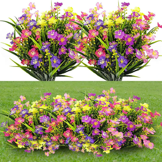 Artificial Flowers Outdoor UV Resistant Fake Plant for Home Garden Yard Wedding Decor Plastic Spring Summer Shrub Plants  Flower