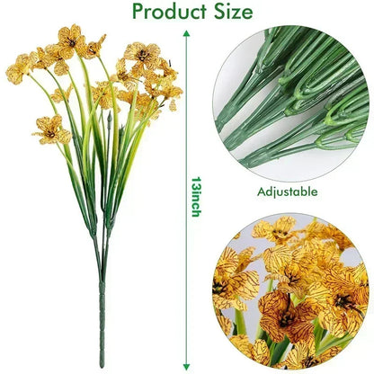 Artificial Flower Outdoor Fake Flowers UV Resistant Plants For Indoor Outside Hanging Plants Garden Porch Window Box Home Decor