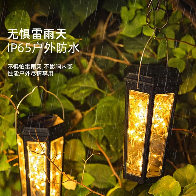 Solar Lamps Light Up Automatically When It Gets Dark. Outdoor Lamps Are Inserted for Garden and Courtyard Atmosphere Decoration