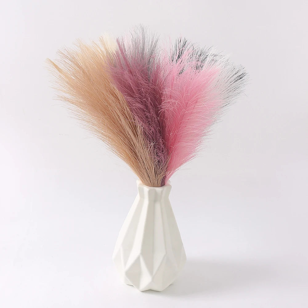 Artificial Pampas Flowers Bouquet Fake Plants for Home Room Decor Garden Wedding Party Decoration Outdoor Vase Bouquet Ornament