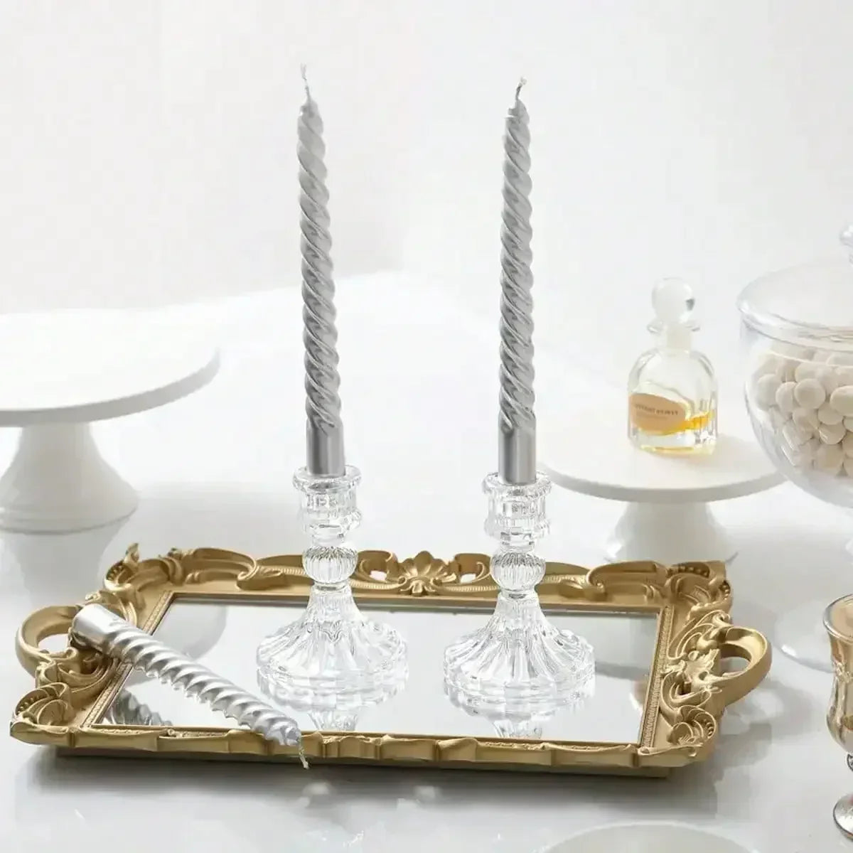 3pcs Candle Holders Retro Transparent Glass Candle Holders Suitable For Pillar Candles, Weddings, Holiday Parties Decoration