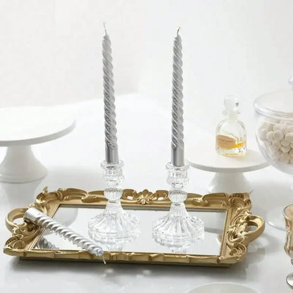 3pcs Candle Holders Retro Transparent Glass Candle Holders Suitable For Pillar Candles, Weddings, Holiday Parties Decoration