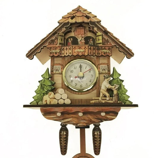 Big Fashion Wooden Cuckoo Clock Handmade Wall Cuckoo Alarm Clock Traditional Wooden Clock Living Room Home Wall Clocks For Decor