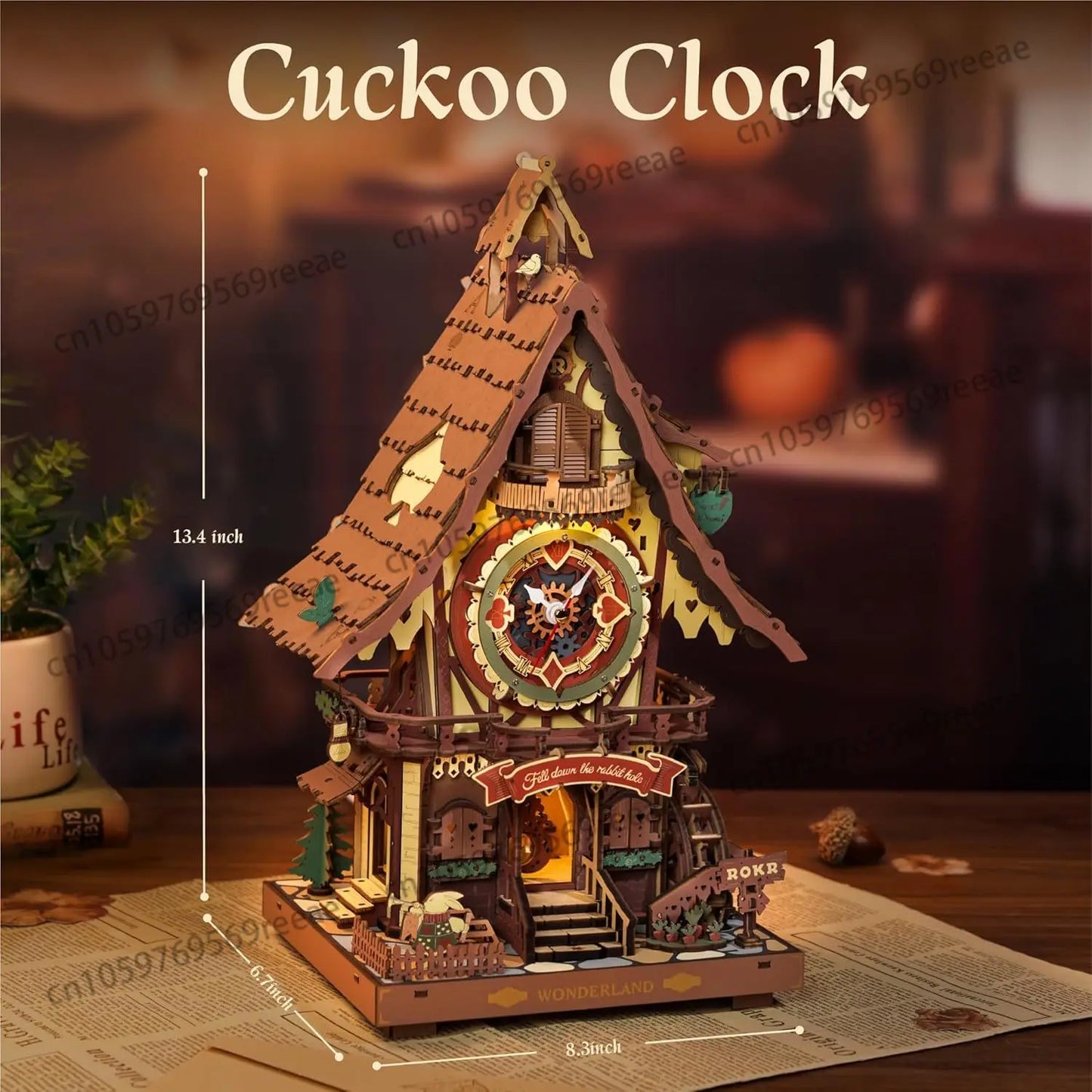 3D Wooden Puzzle Cuckoo Clock Kit Black Forest Style with Working Bird  DIY Clock Model Kit for Kids Adults Model